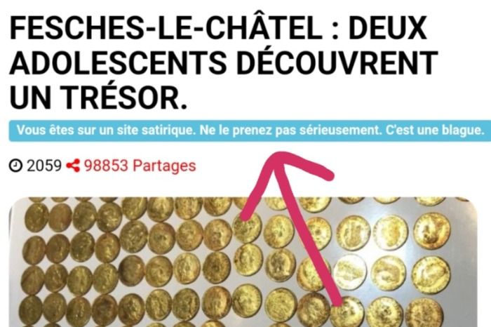 La prétendue découverte d'un trésor à Fesches-le-Châtel est une fake news